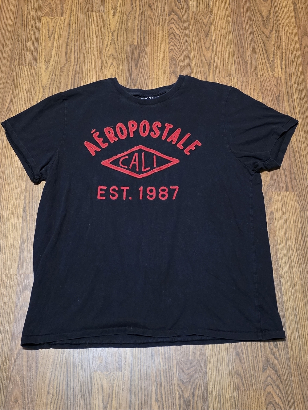 Aeropostale Men’s 2XL Black Logo Tee Cali 1987 Graphic T-Shirt Casual Streetwear